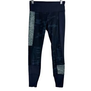 Lululemon Wunder Under Sashiko Leggings Womens Patchwork Blue Yoga Luon Size 4